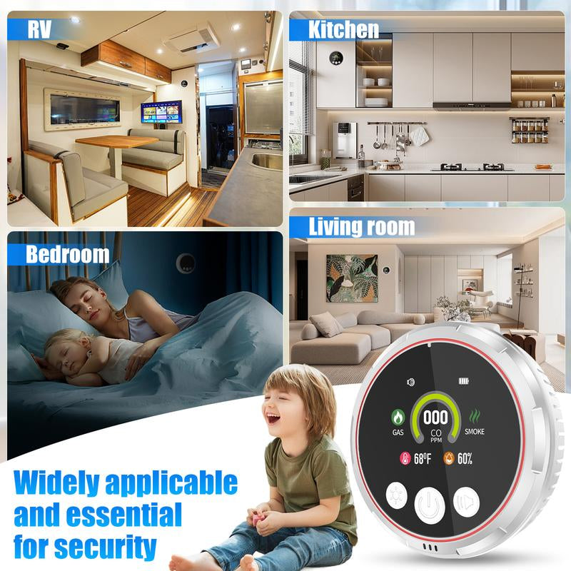 Stay Safe Anywhere! 🌍🔥 5-in-1 CO, Smoke & Gas Leak Detector - Portable & Reliable for Home, RV & Travel! 🏕️🔋 #SafetyFirst #TravelSmart