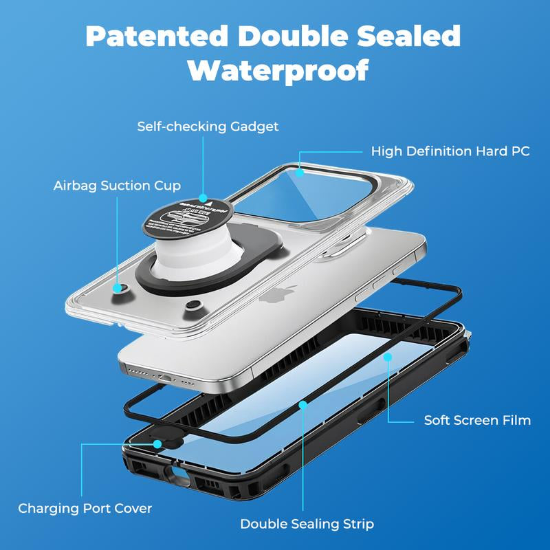 Ultimate Waterproof Phone Case for Snorkeling & Beach Adventures – IPX8 Diving Case for iPhone 16 Pro Max/15 & Galaxy S24 with 360° Full Body Protection