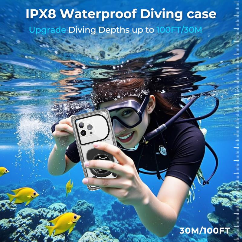 Ultimate Waterproof Phone Case for Snorkeling & Beach Adventures – IPX8 Diving Case for iPhone 16 Pro Max/15 & Galaxy S24 with 360° Full Body Protection