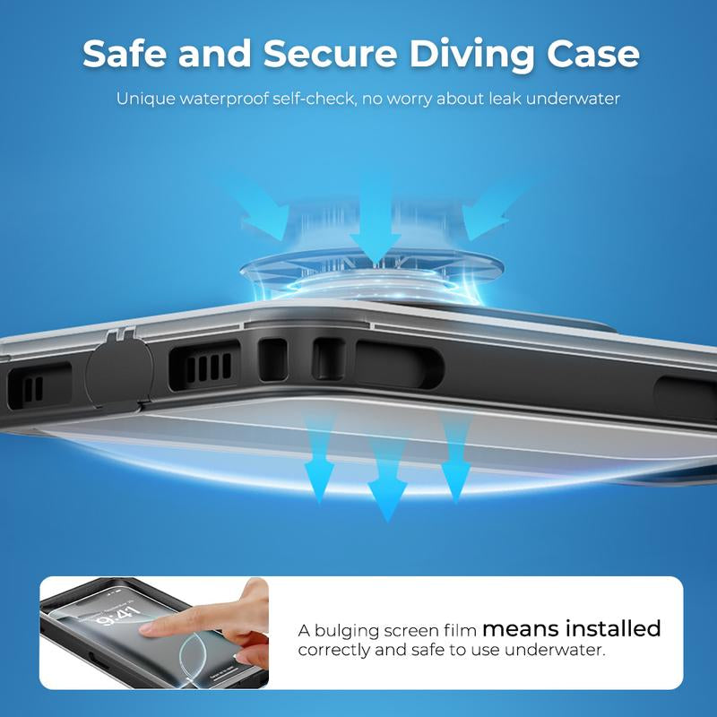 Ultimate Waterproof Phone Case for Snorkeling & Beach Adventures – IPX8 Diving Case for iPhone 16 Pro Max/15 & Galaxy S24 with 360° Full Body Protection