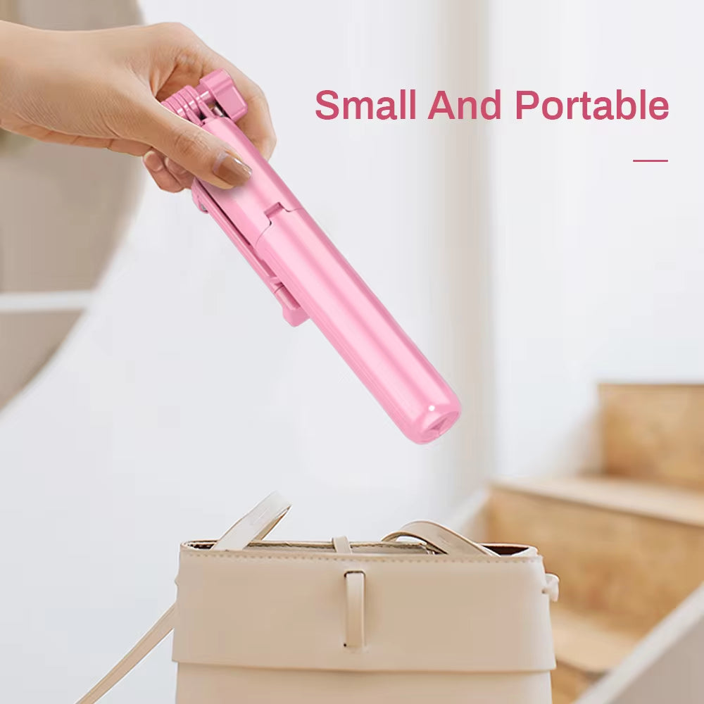 4-in-1 Wireless Bluetooth Selfie Stick with LED Ring Light - Extendable Handheld Monopod & Live Tripod for iPhone 16/15/14/13