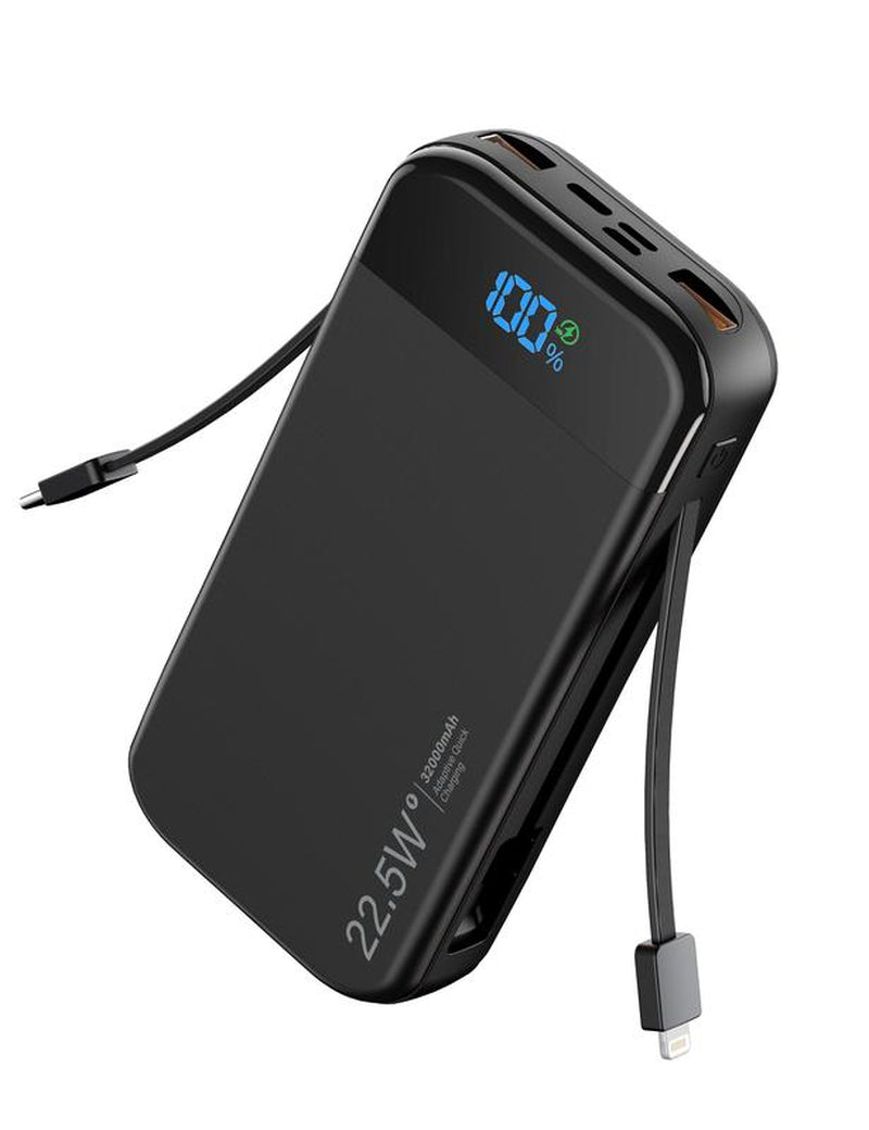 Ultimate 32000mAh Power Bank - 22.5W Fast Charging Portable Charger with USB C PD 3.0 & QC 4.0, LED Display, Compatible with iPhone 16/15/14/13/12 Pro, Samsung S21, Google, LG, iPad