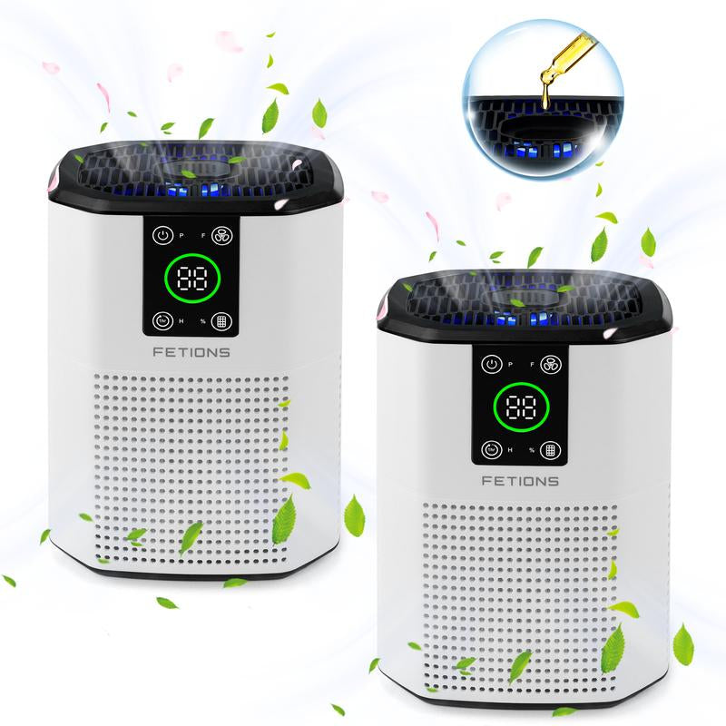 2-Pack Cobectal HEPA Air Purifiers - Portable H13 True HEPA Filters, Sleep Mode & Timer for Home, Office, and Pet Odor Elimination