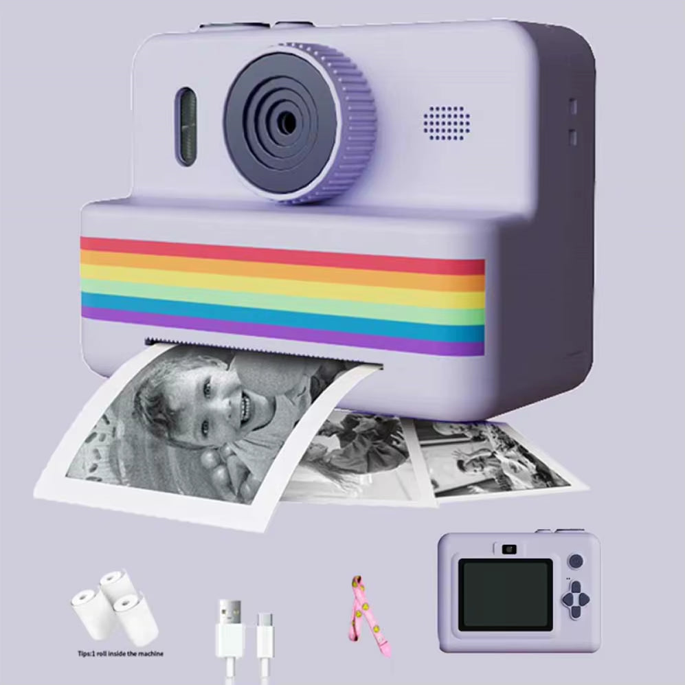 Capture the Fun! 📸✨ Instant Print Kids Camera with 1080P Video & Selfie Mode - Perfect Gift for Little Creators! 🎁👧👦
