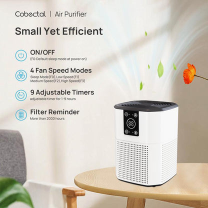 2-Pack Cobectal HEPA Air Purifiers - Portable H13 True HEPA Filters, Sleep Mode & Timer for Home, Office, and Pet Odor Elimination