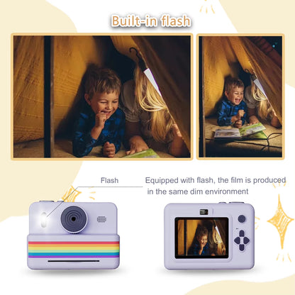 Capture the Fun! 📸✨ Instant Print Kids Camera with 1080P Video & Selfie Mode - Perfect Gift for Little Creators! 🎁👧👦