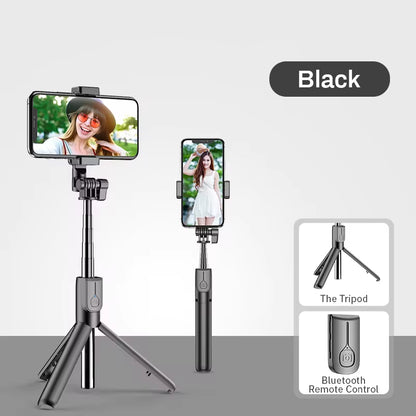 4-in-1 Wireless Bluetooth Selfie Stick with LED Ring Light - Extendable Handheld Monopod & Live Tripod for iPhone 16/15/14/13