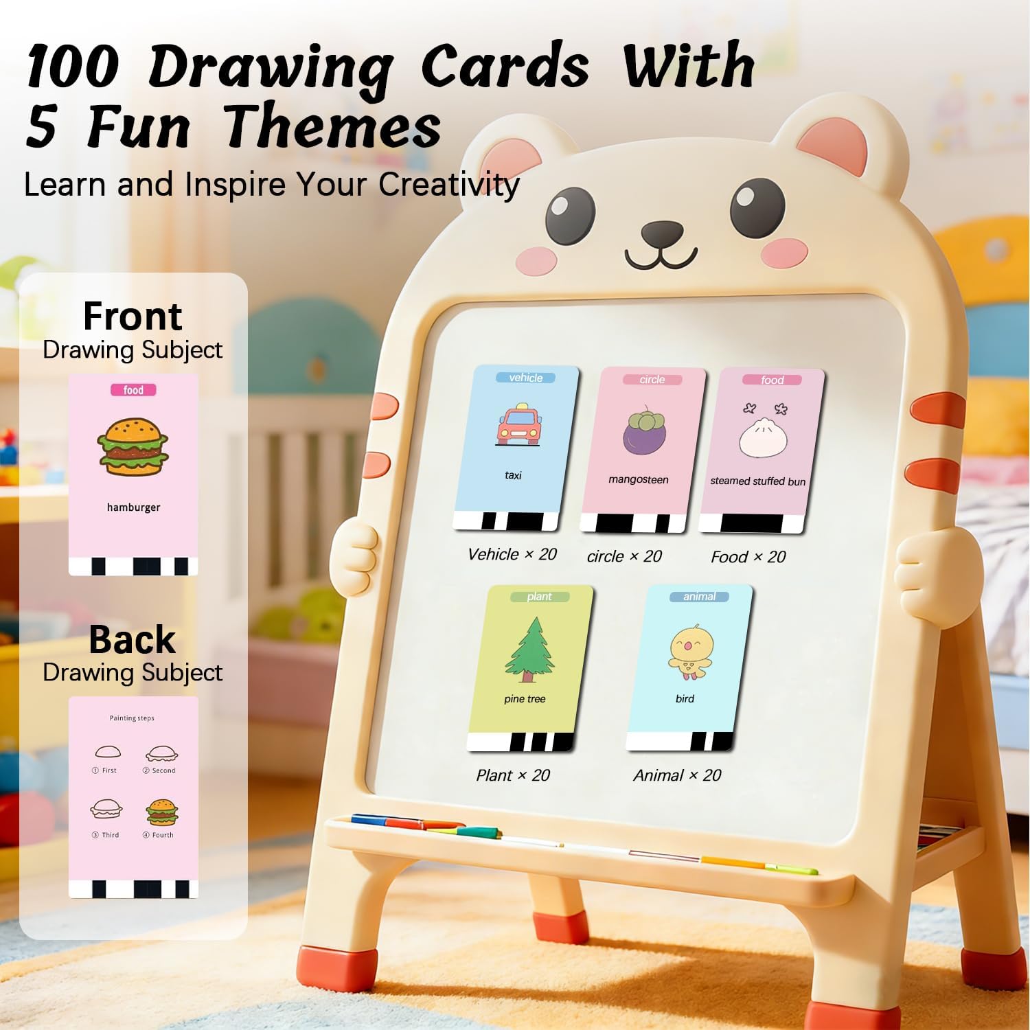 Inspire Creativity and Learning with the Pink Drawing Robot for Kids - 100 Cards, 12 Colorful Pens & 4 Paintbrushes for Ages 3-12!
