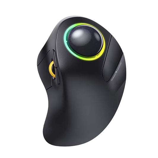 Rechargeable Wireless Bluetooth Trackball Mouse - Ergonomic RGB Backlit for Windows, Mac, and iPad