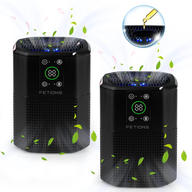 2-Pack Cobectal HEPA Air Purifiers - Portable H13 True HEPA Filters, Sleep Mode & Timer for Home, Office, and Pet Odor Elimination