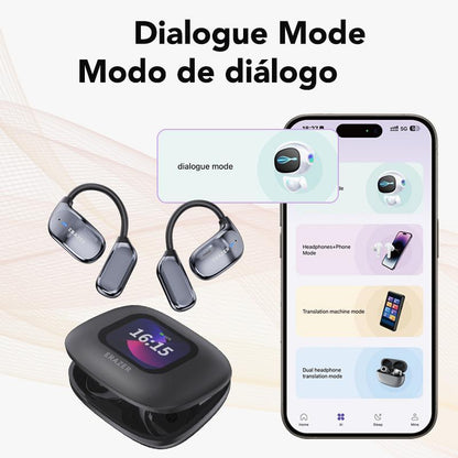 Eraser XF23 Open-Ear Wireless Headphones - 135 Languages Translation, BT5.4, Smart Touch Controls for Work, Meetings & Travel