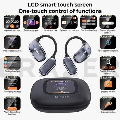 Eraser XF23 Open-Ear Wireless Headphones - 135 Languages Translation, BT5.4, Smart Touch Controls for Work, Meetings & Travel