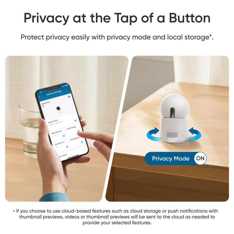 Eufy Indoor Cam E30 - 4K UHD Security Camera with 360° Pan-Tilt, Color Night Vision, AI Detection & Auto Tracking, Compatible with HomeKit