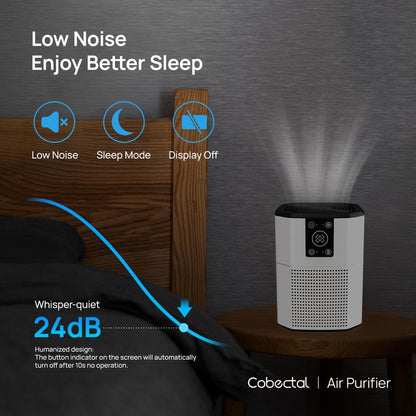 2-Pack Cobectal HEPA Air Purifiers - Portable H13 True HEPA Filters, Sleep Mode & Timer for Home, Office, and Pet Odor Elimination