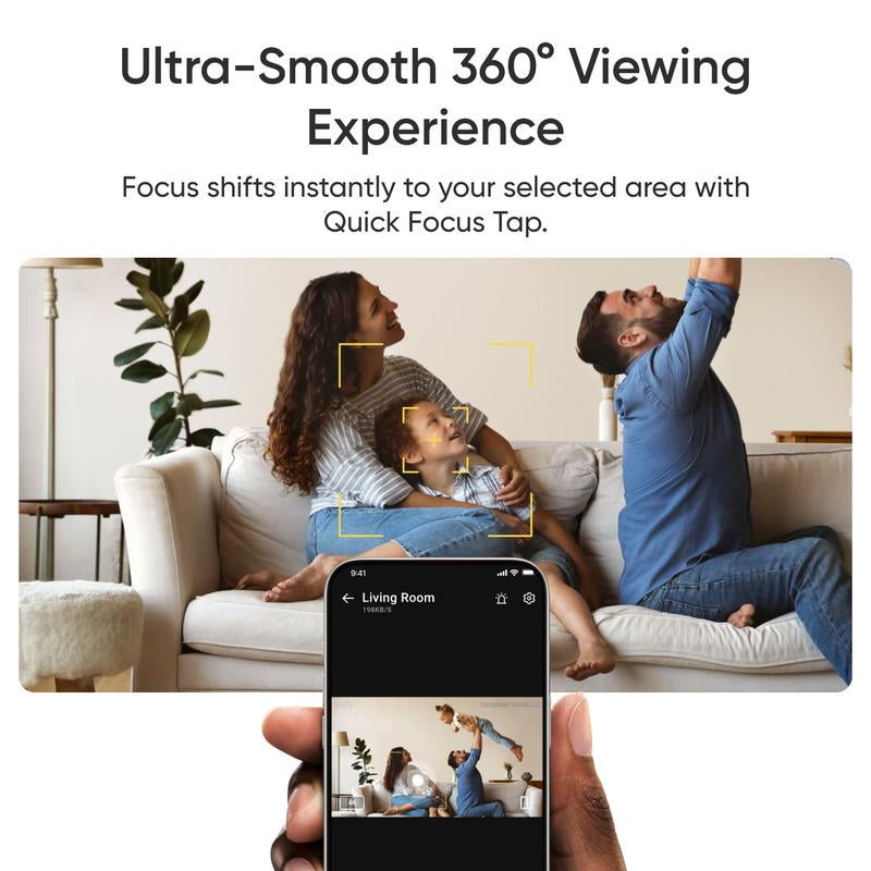 Eufy Indoor Cam E30 - 4K UHD Security Camera with 360° Pan-Tilt, Color Night Vision, AI Detection & Auto Tracking, Compatible with HomeKit