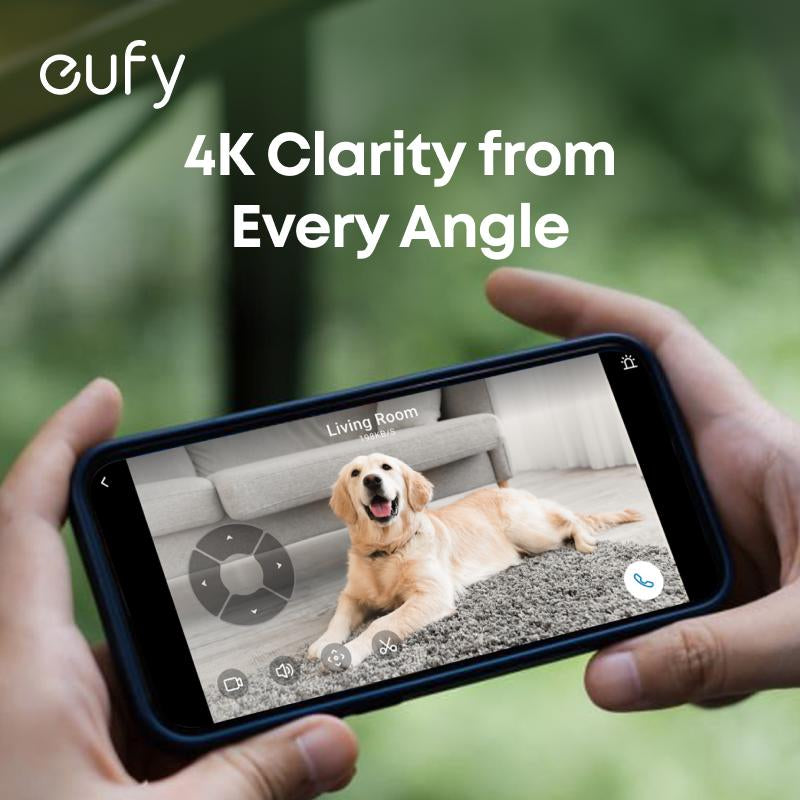 Eufy Indoor Cam E30 - 4K UHD Security Camera with 360° Pan-Tilt, Color Night Vision, AI Detection & Auto Tracking, Compatible with HomeKit