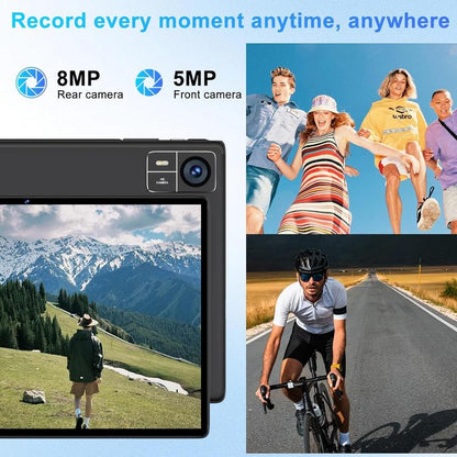 Powerful Android 14 Tablet - 22GB RAM, 128GB Storage, Expandable to 1TB, Octa-Core, 8000mAh Battery, 1280x800 Display, GPS, Widevine L1, Includes Wireless Keyboard & Mouse - Black/Blue