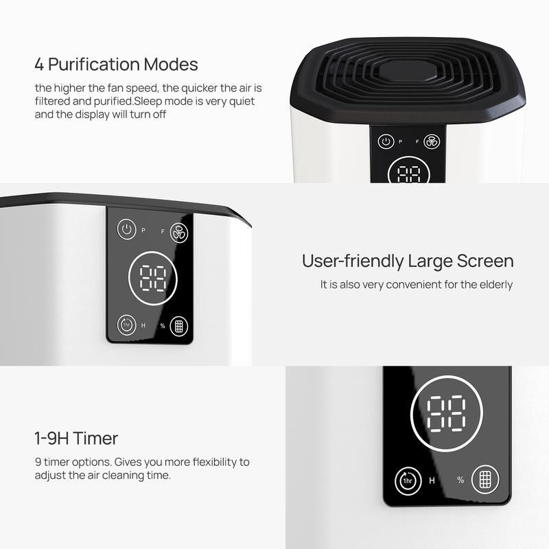2-Pack Cobectal HEPA Air Purifiers - Portable H13 True HEPA Filters, Sleep Mode & Timer for Home, Office, and Pet Odor Elimination