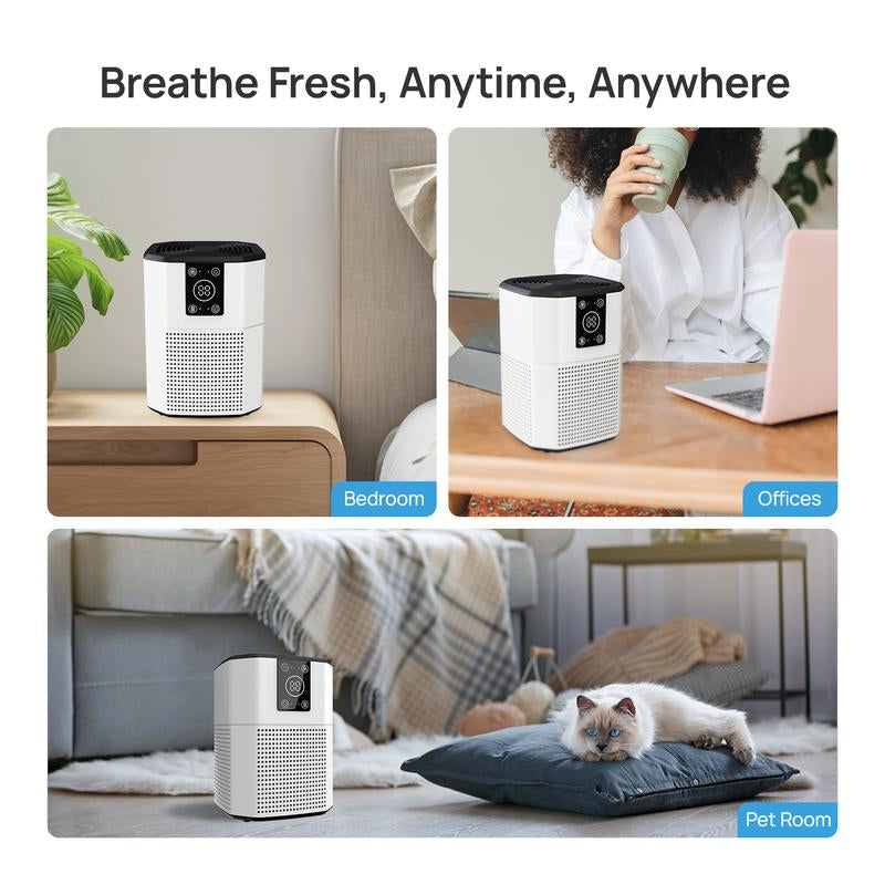 2-Pack Cobectal HEPA Air Purifiers - Portable H13 True HEPA Filters, Sleep Mode & Timer for Home, Office, and Pet Odor Elimination