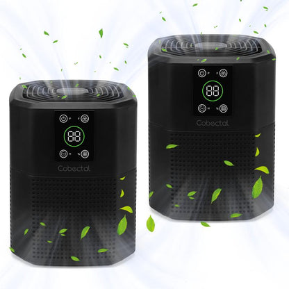 2-Pack Cobectal HEPA Air Purifiers - Portable H13 True HEPA Filters, Sleep Mode & Timer for Home, Office, and Pet Odor Elimination