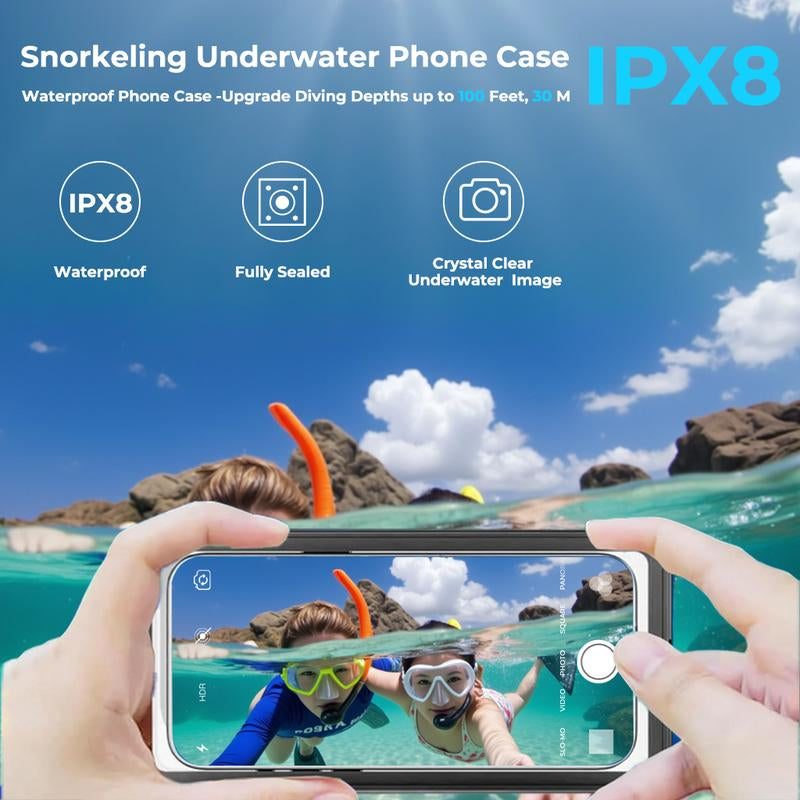 Ultimate Waterproof Phone Case for Snorkeling & Beach Adventures – IPX8 Diving Case for iPhone 16 Pro Max/15 & Galaxy S24 with 360° Full Body Protection